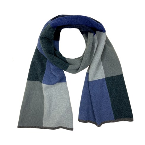 colour block scarf blues 